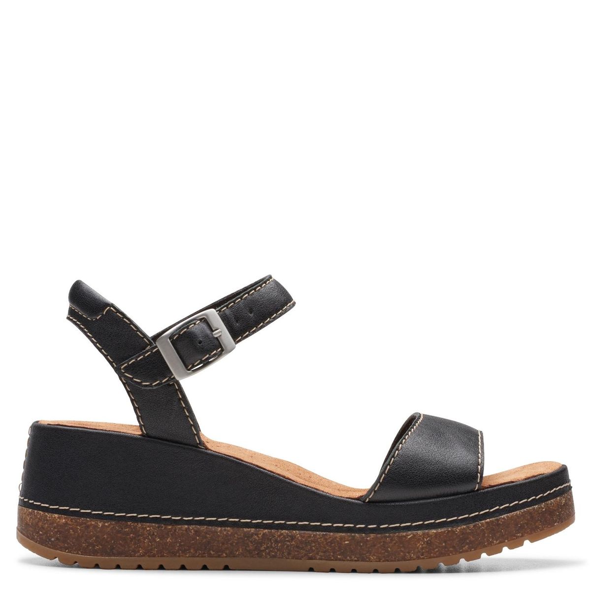 CLARKS - Sandalias Clarks para Mujer con tacón Tacón corrido Kassanda Lily Negras