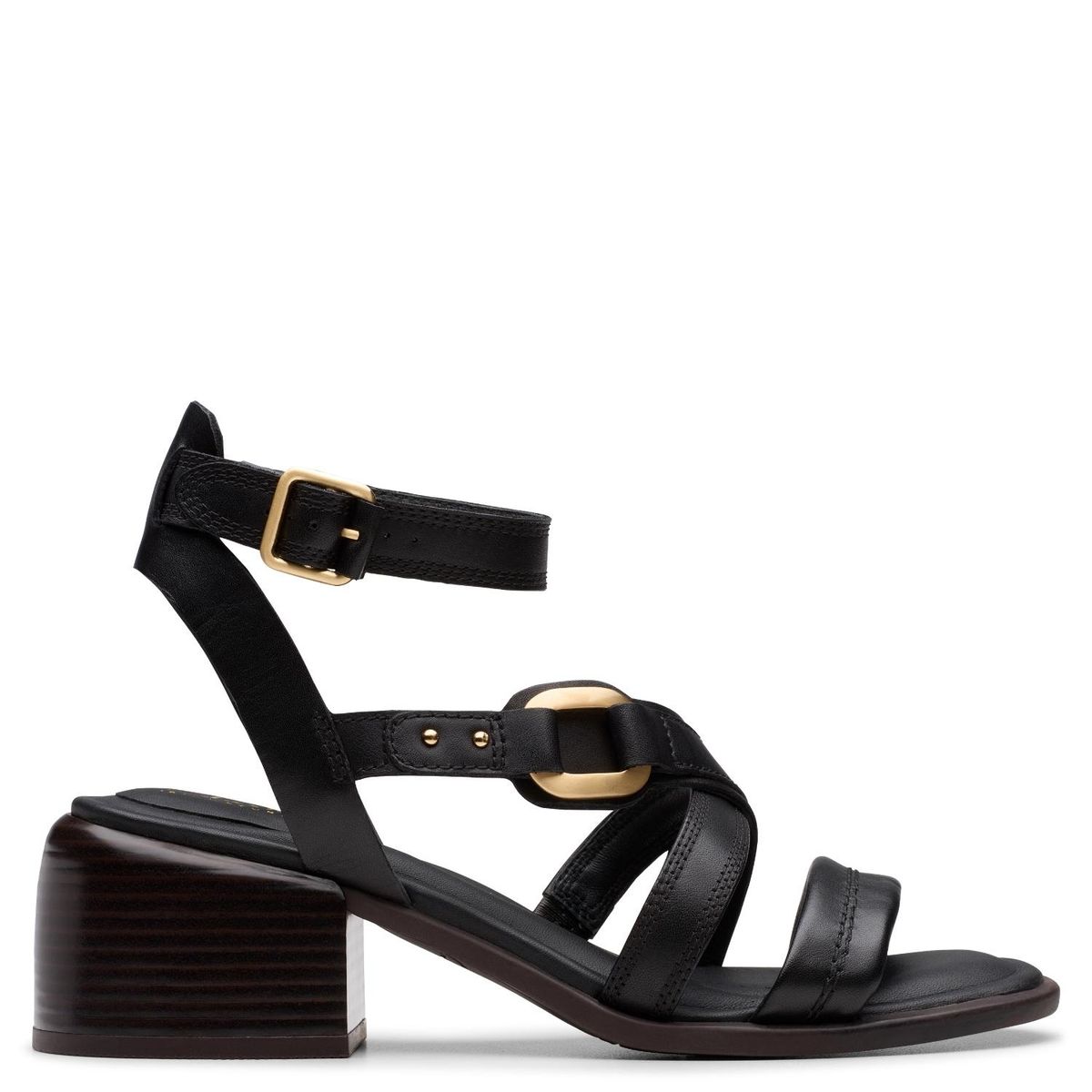 CLARKS - Sandalias Clarks para Mujer con tacón Cuadrado Morwyn Strap Negras