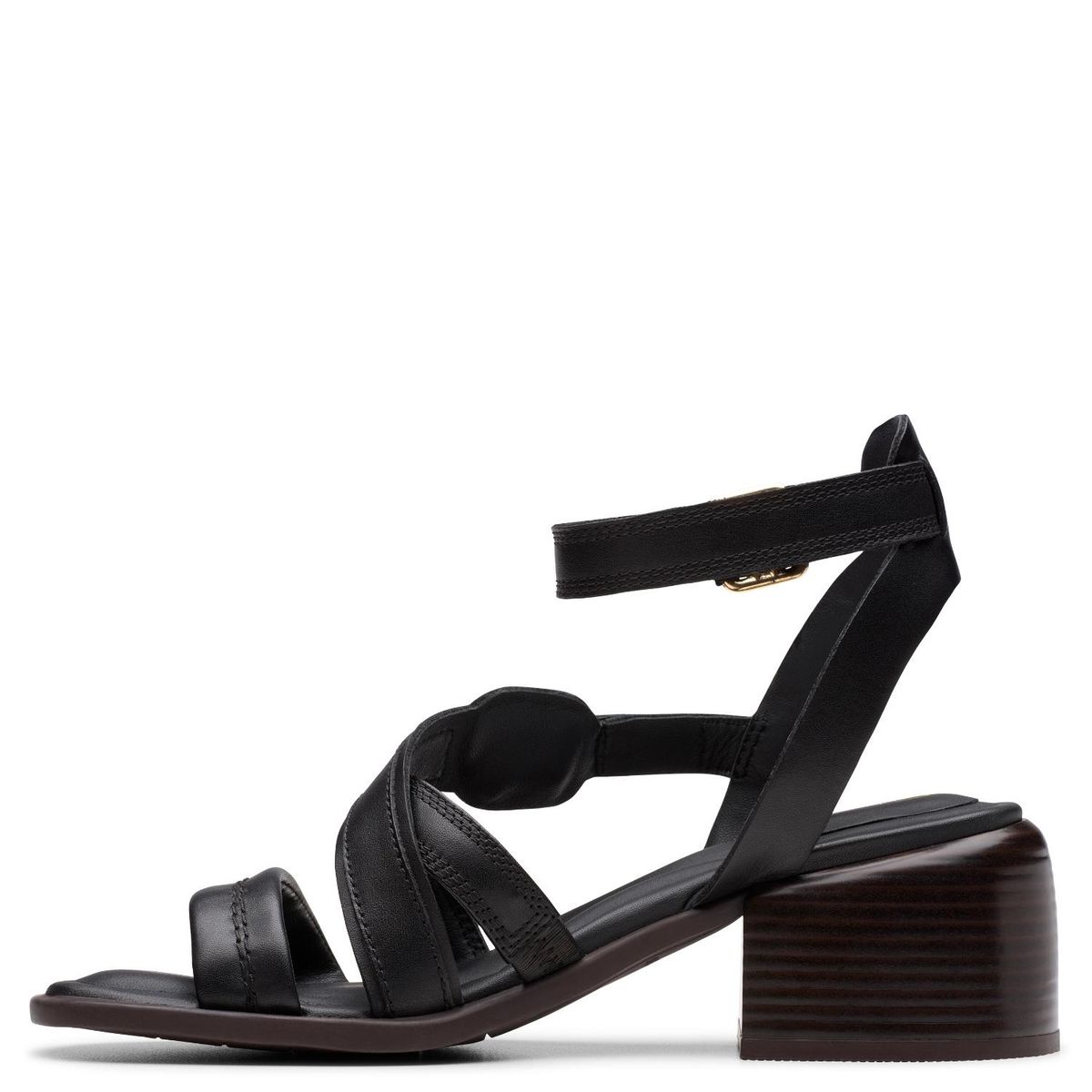 CLARKS - Sandalias Clarks para Mujer con tacón Cuadrado Morwyn Strap Negras