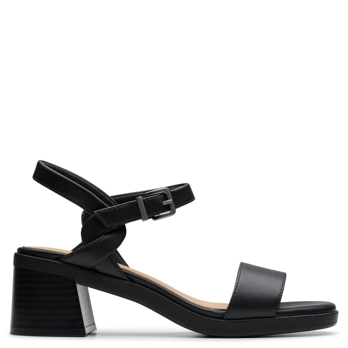 CLARKS - Sandalias Clarks para Mujer con tacón Cuadrado Jaylan Ray Negras