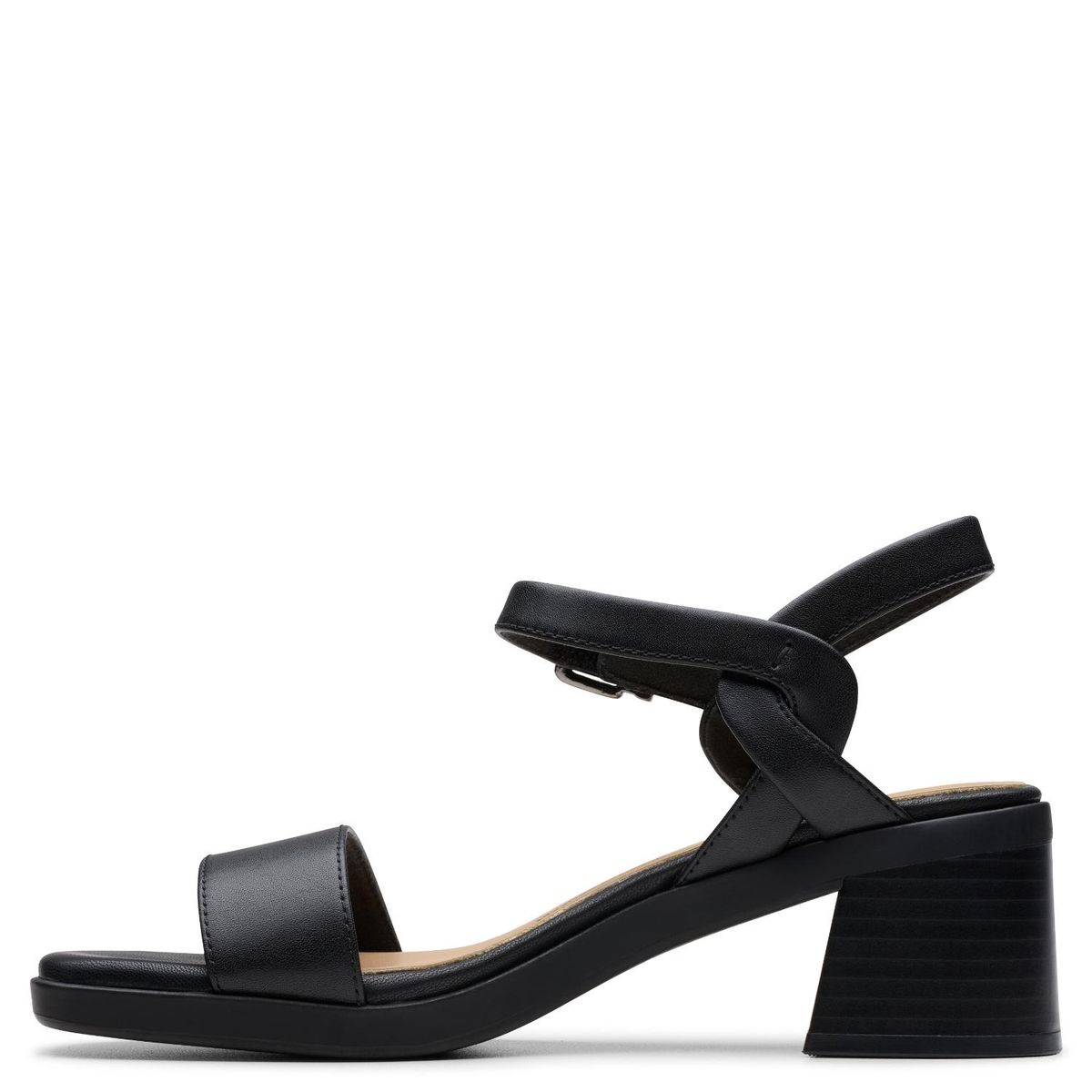 CLARKS - Sandalias Clarks para Mujer con tacón Cuadrado Jaylan Ray Negras