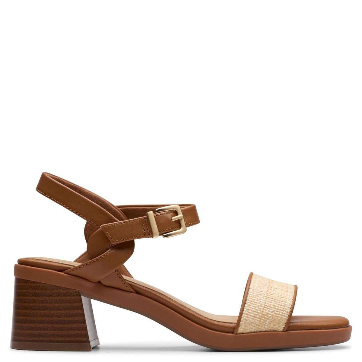 CLARKS - Sandalias Clarks para Mujer con tacón Cuadrado Jaylan Ray Cafés