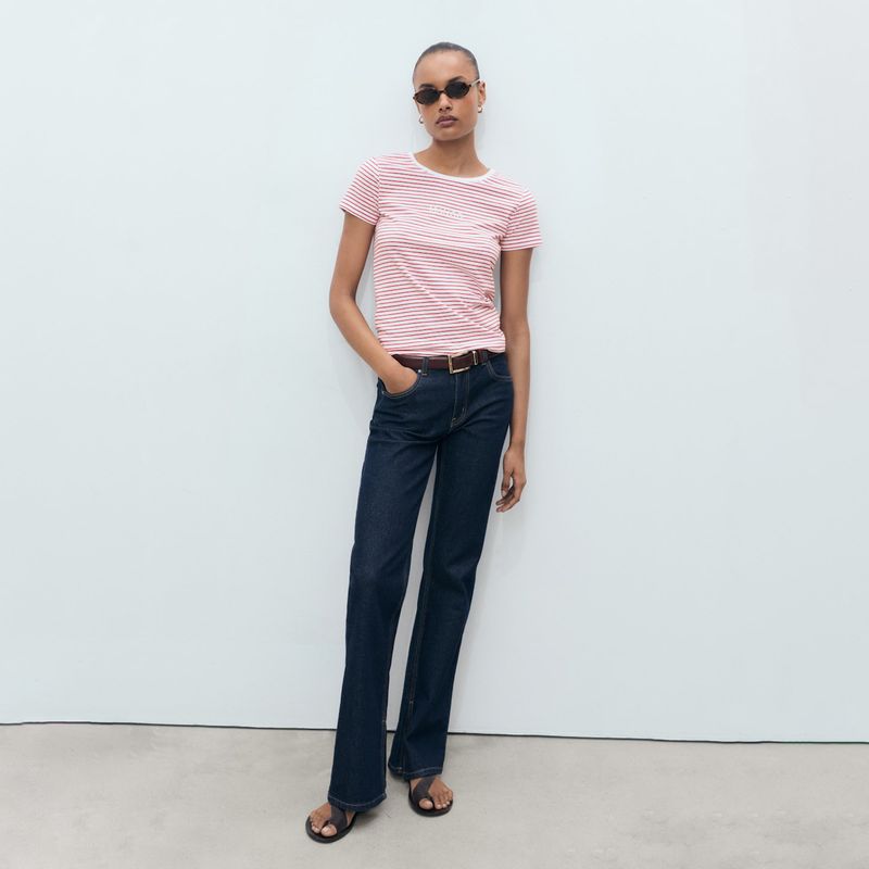 MANGO - Camiseta Mujer con Estampado Manga corta MANGO