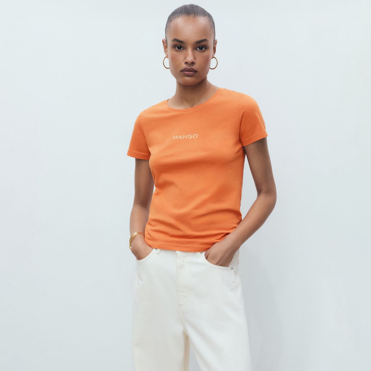 MANGO - Camiseta Mujer con Estampado Manga corta MANGO