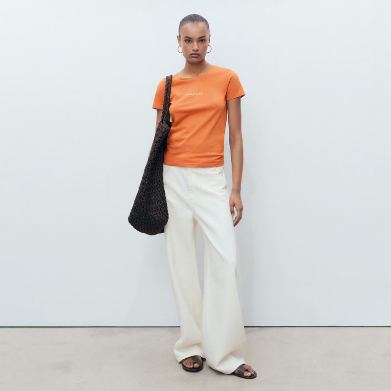 MANGO - Camiseta Mujer con Estampado Manga corta MANGO