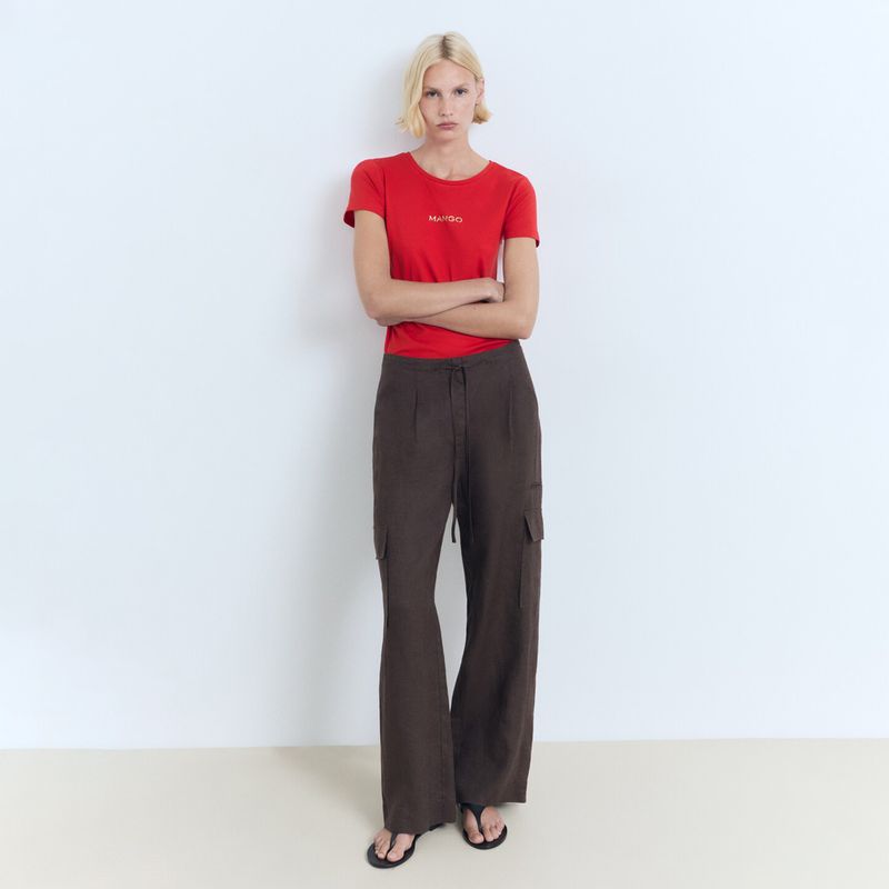 MANGO - Camiseta Mujer con Estampado Manga corta MANGO