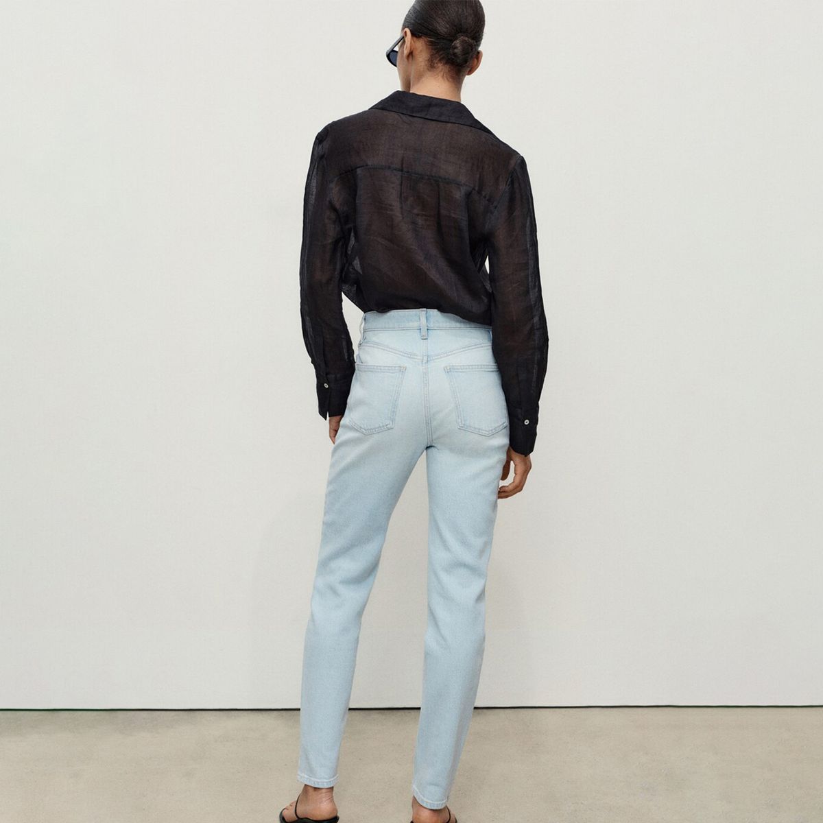 MANGO - Jean Recto Mujer Tiro alto Mango