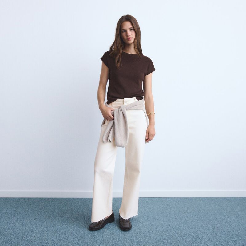 MANGO - Jean Culotte Mujer Tiro alto Mango