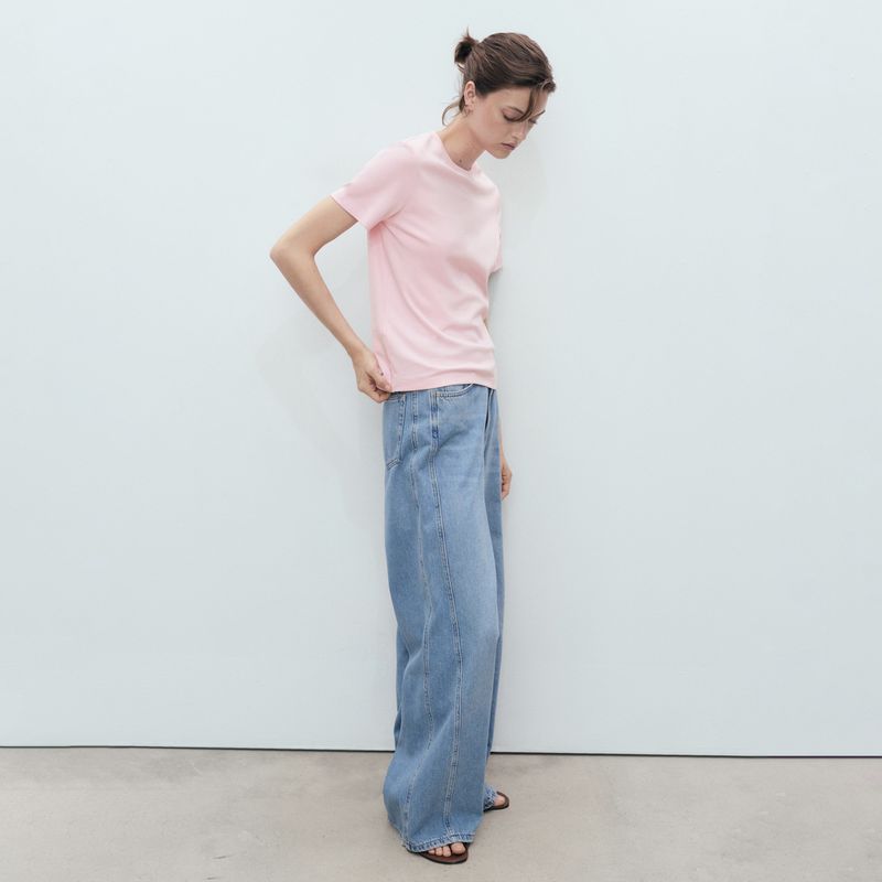 MANGO - Camiseta Mujer Manga corta de Algodón MANGO