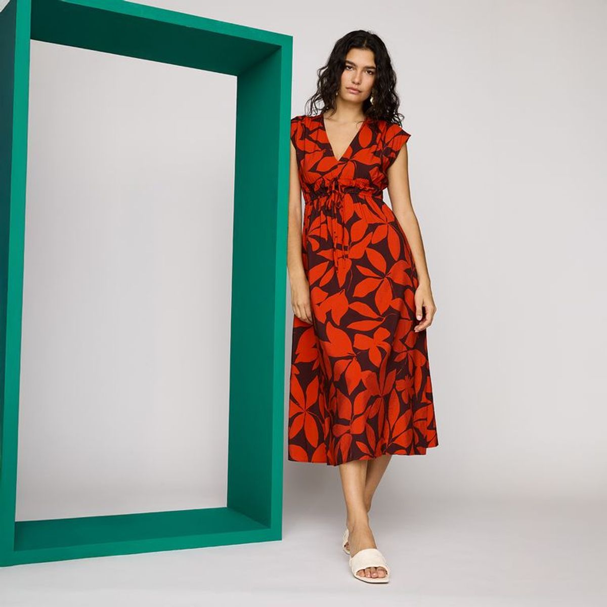 MANGO - Vestido Mujer Largo con Estampado Mango 