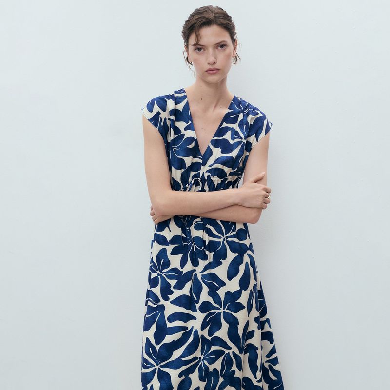 MANGO - Vestido Mujer Largo con Estampado Mango 