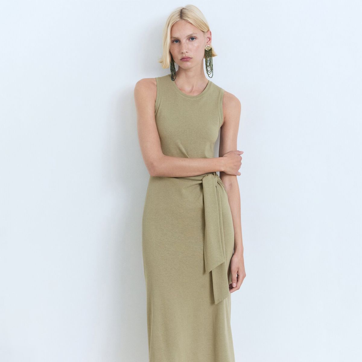 MANGO - Vestido Mujer Largo Casual de Algodón MANGO