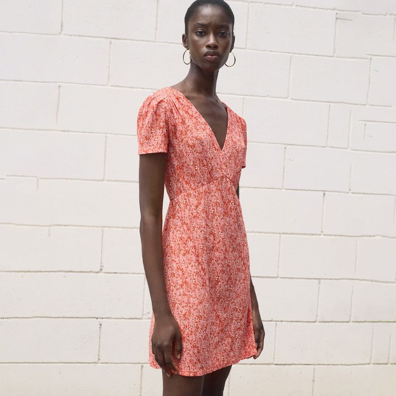 MANGO - Vestido Mujer Corto con Estampado Mango 