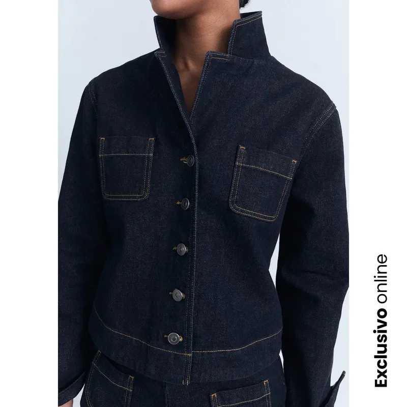 MANGO - Chaqueta de jean Mujer de Algodón Mango