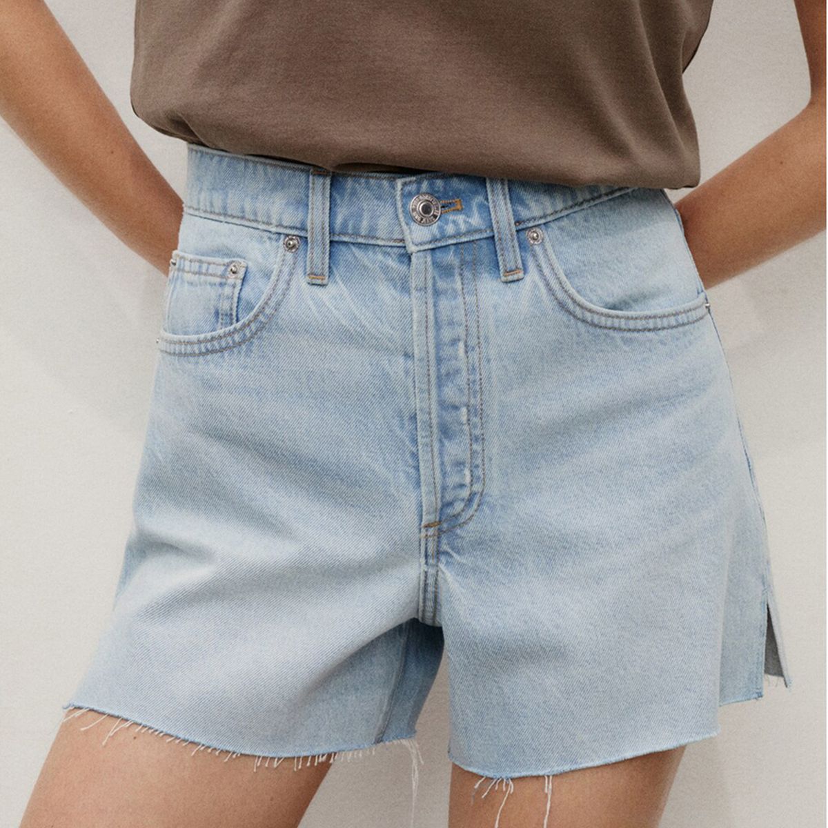 MANGO - Short de jean Mujer Tiro medio de Algodón MANGO