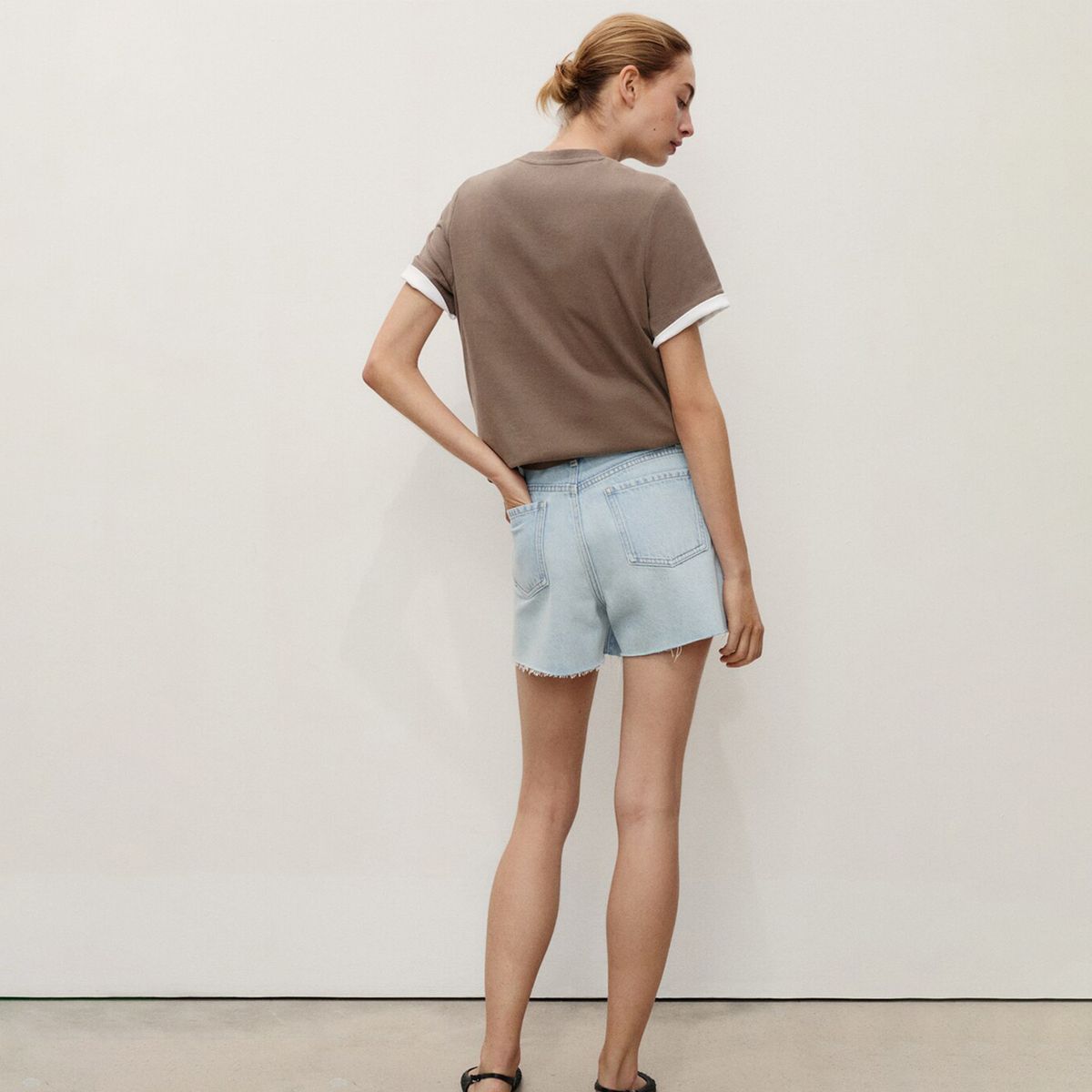 MANGO - Short de jean Mujer Tiro medio de Algodón MANGO