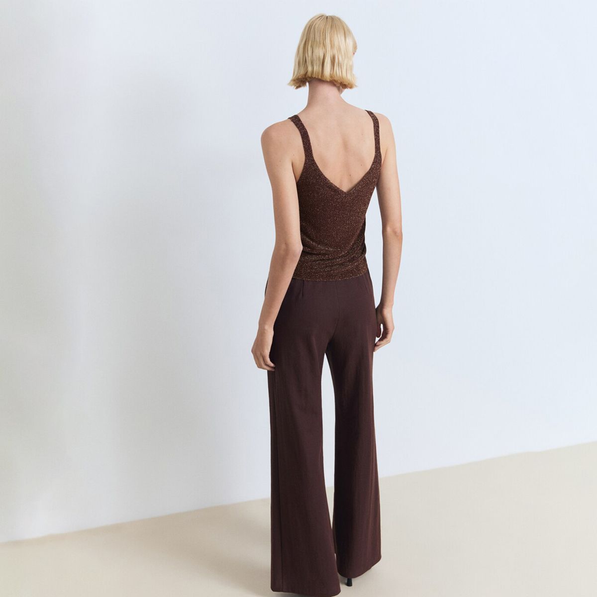 MANGO - Top Mujer Brillante Sin mangas Mango 