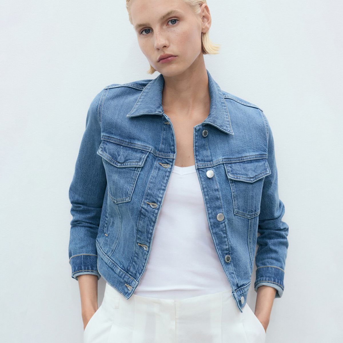 MANGO - Chaqueta de jean Mujer de Algodón MANGO