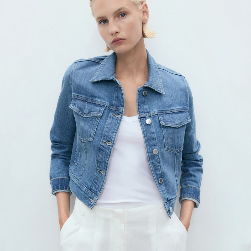 MANGO - Chaqueta de jean Mujer de Algodón MANGO