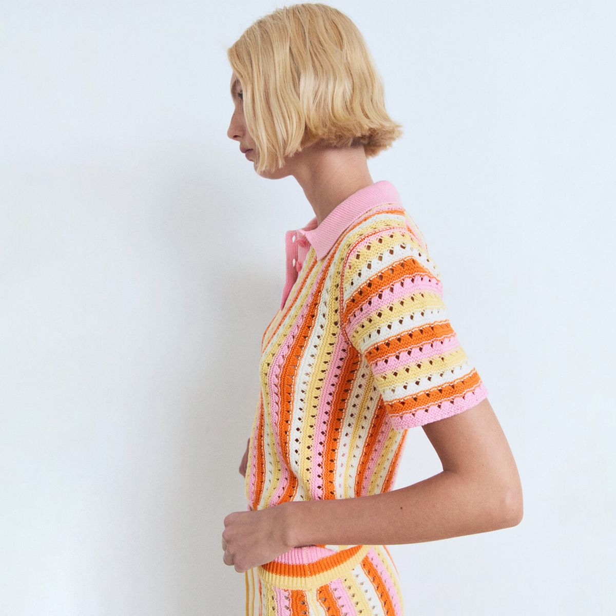 MANGO - Blusa Mujer Tejido de Algodón MANGO 