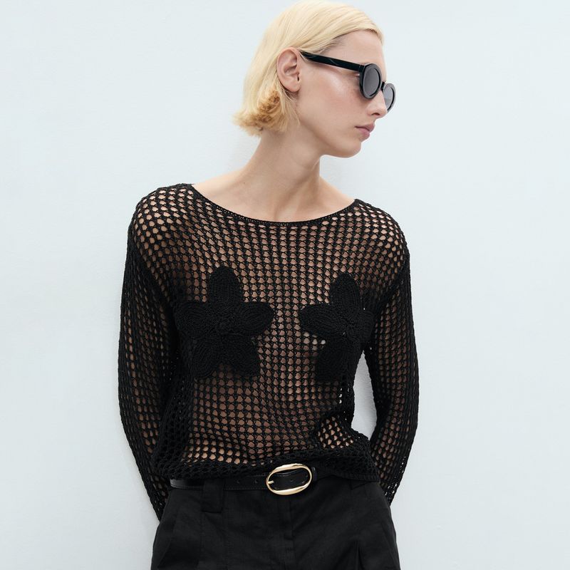 MANGO - Cardigan Mujer Tejido de Sintético Recto MANGO 