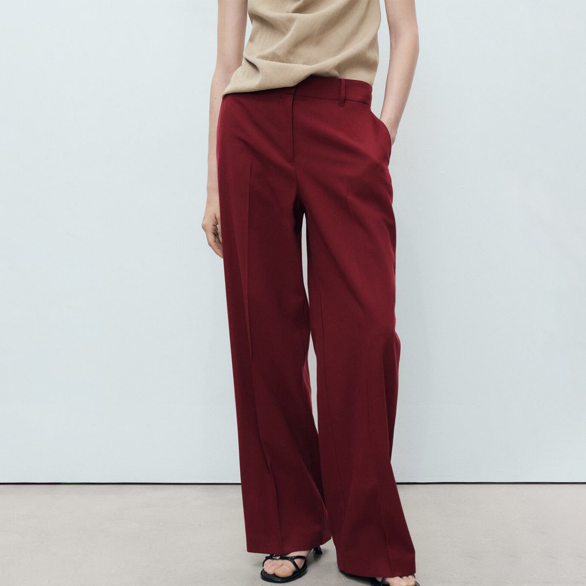 MANGO - Pantalón Recto Mujer Tiro medio MANGO