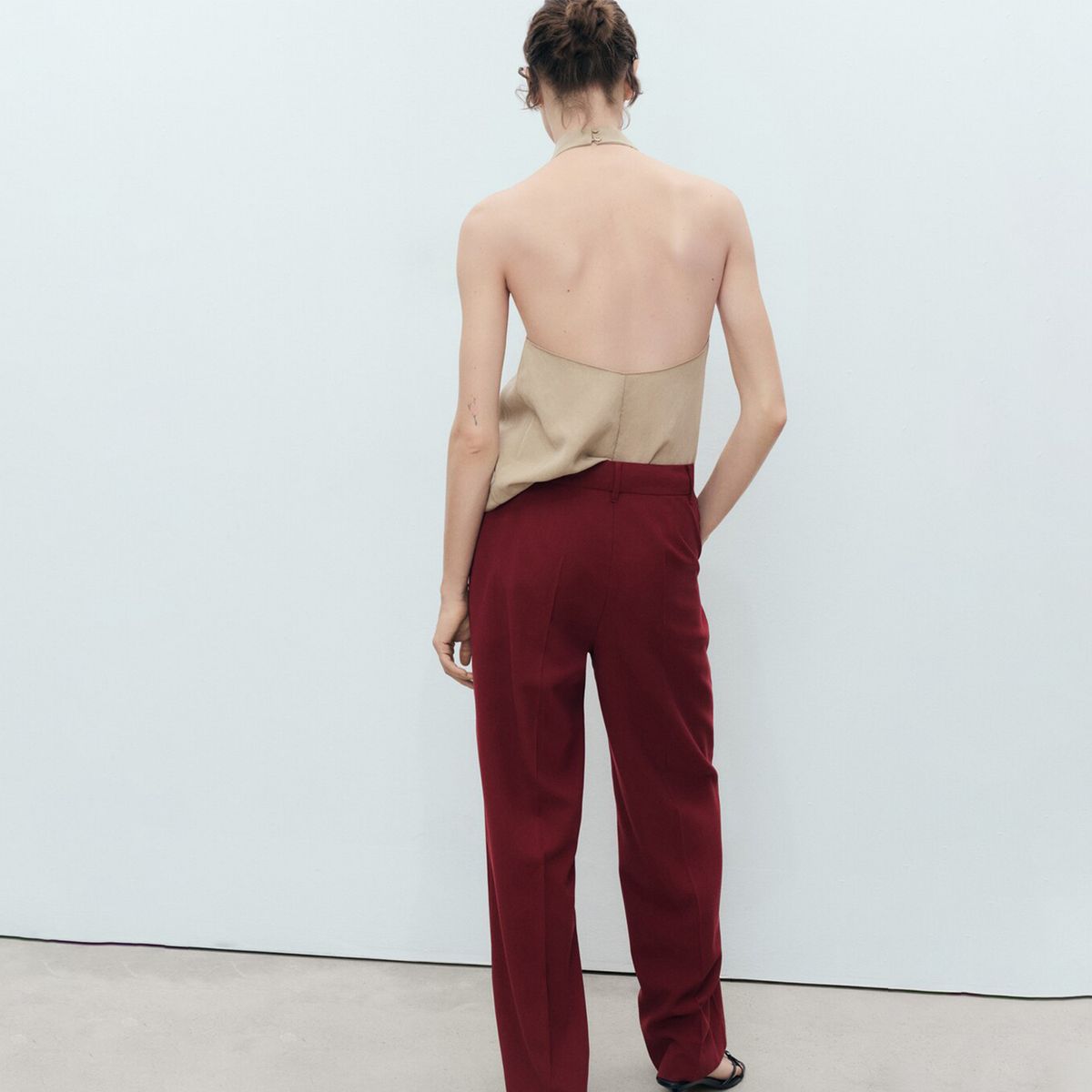 MANGO - Pantalón Recto Mujer Tiro medio MANGO