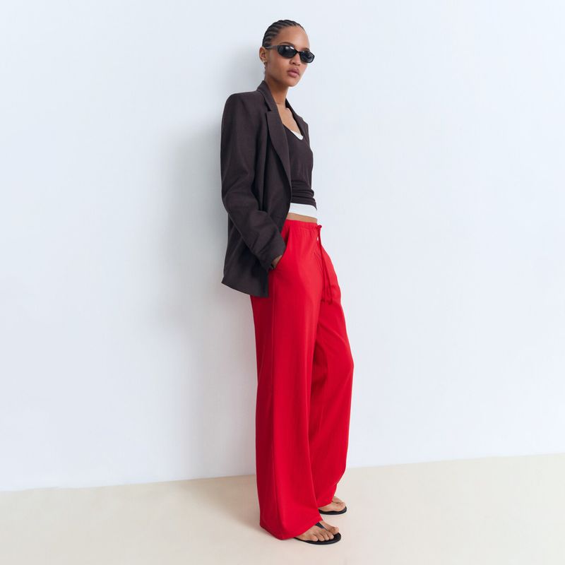 MANGO - Pantalón Recto Mujer Tiro medio MANGO