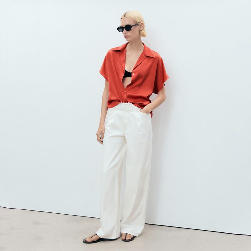 MANGO - Camisa Mujer Manga corta MANGO
