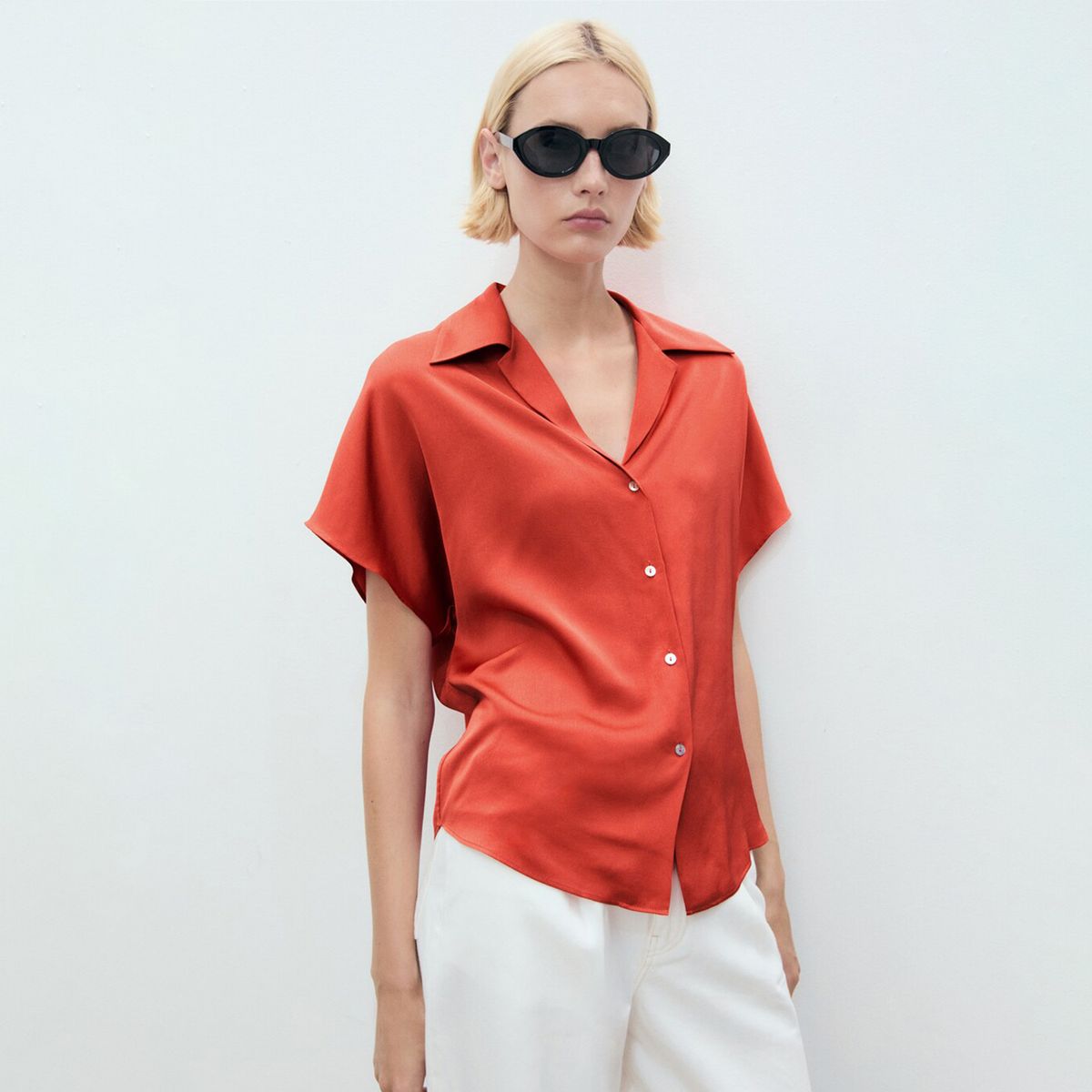 MANGO - Camisa Mujer Manga corta MANGO