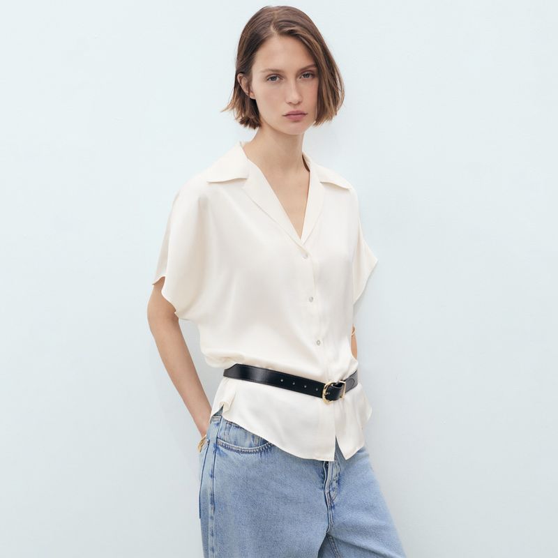 MANGO - Camisa Mujer Manga corta MANGO