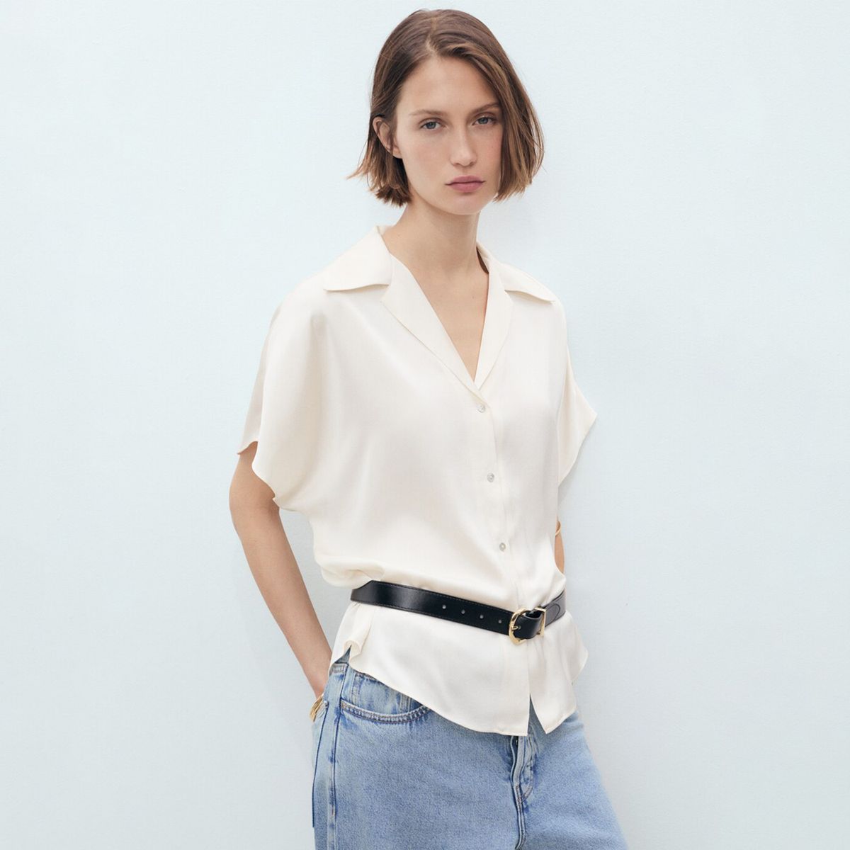 MANGO - Camisa Mujer Manga corta MANGO