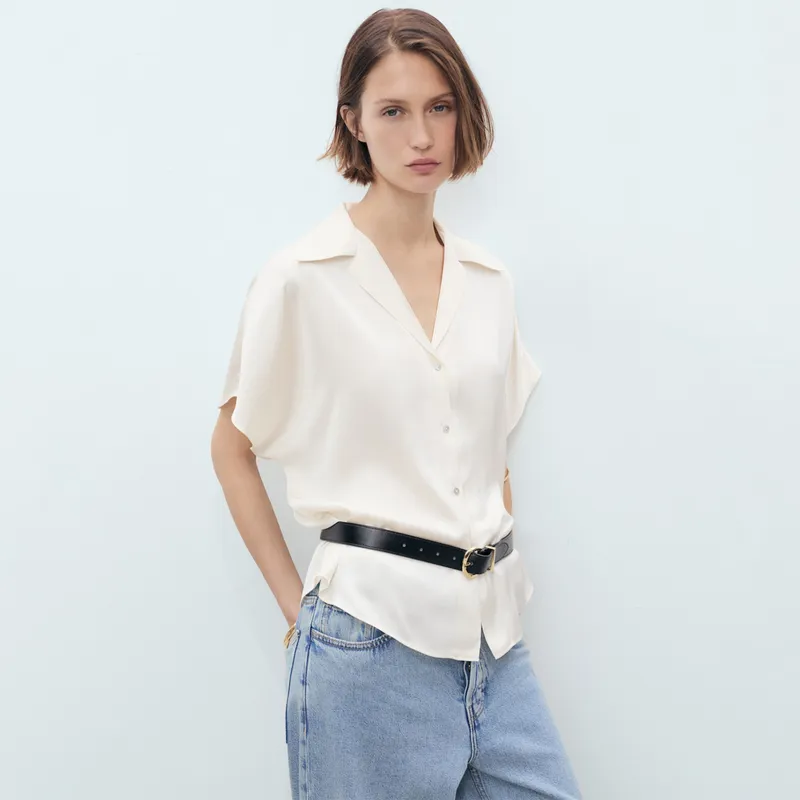 MANGO - Camisa Mujer Manga corta MANGO