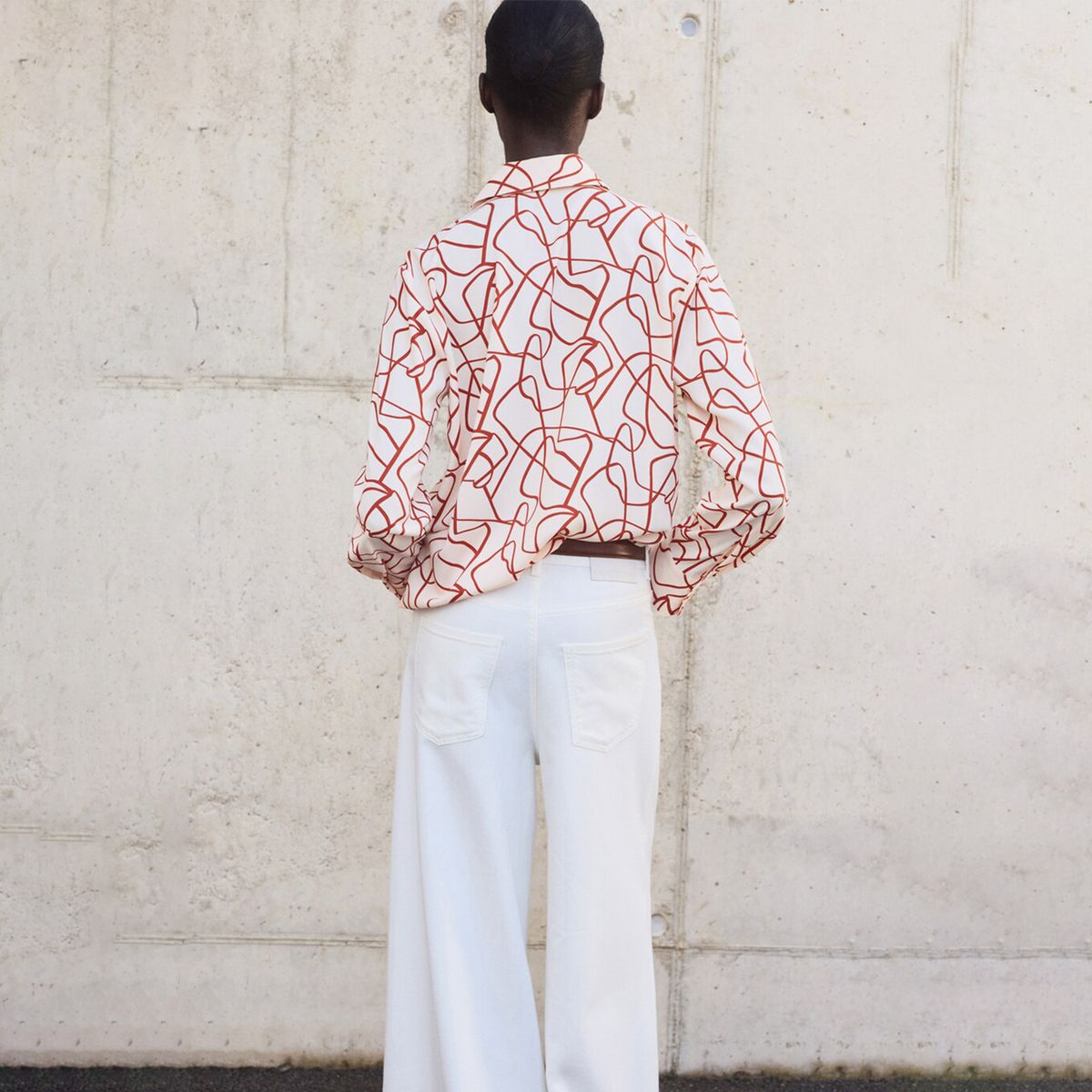 MANGO - Camisa Mujer con Estampado Manga larga Mango