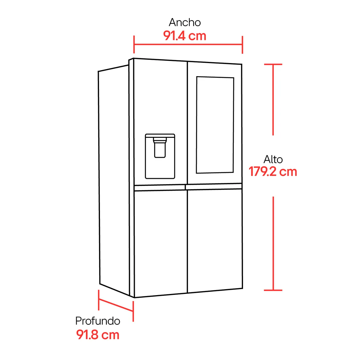 LG - Nevecón Side by Side LG 847 lt Netos GM95SXV