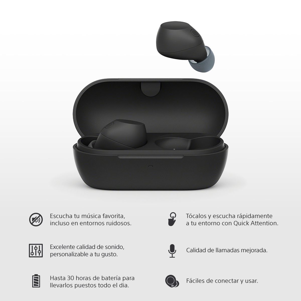 SONY - Audífonos bluetooth Sony  WFC710N/B Noise cancelling