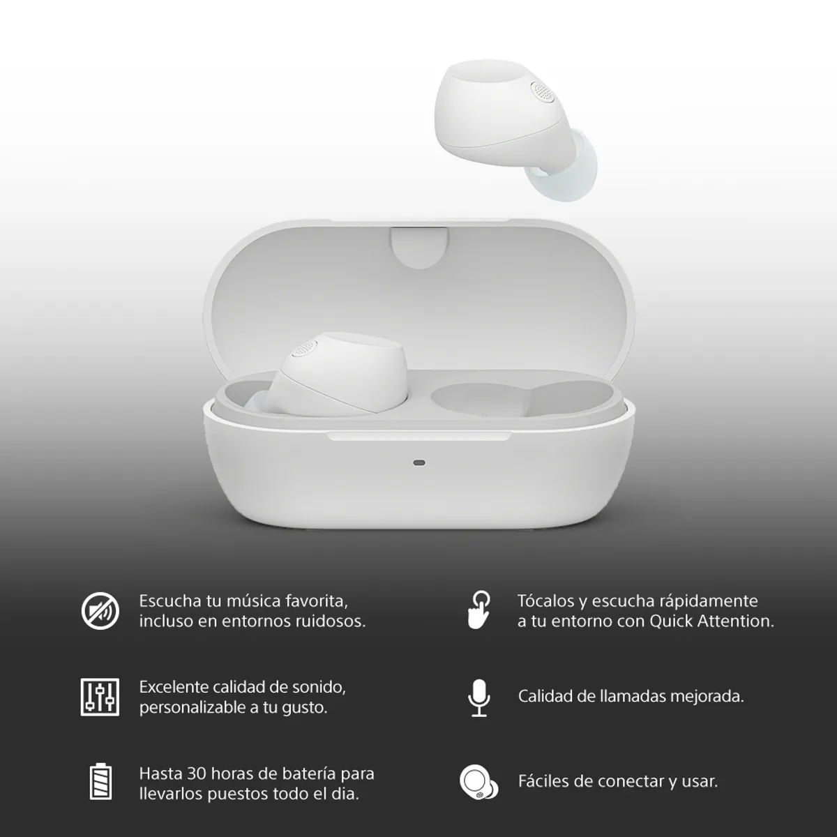 SONY - Audífonos bluetooth Sony  WFC710N/B Noise cancelling