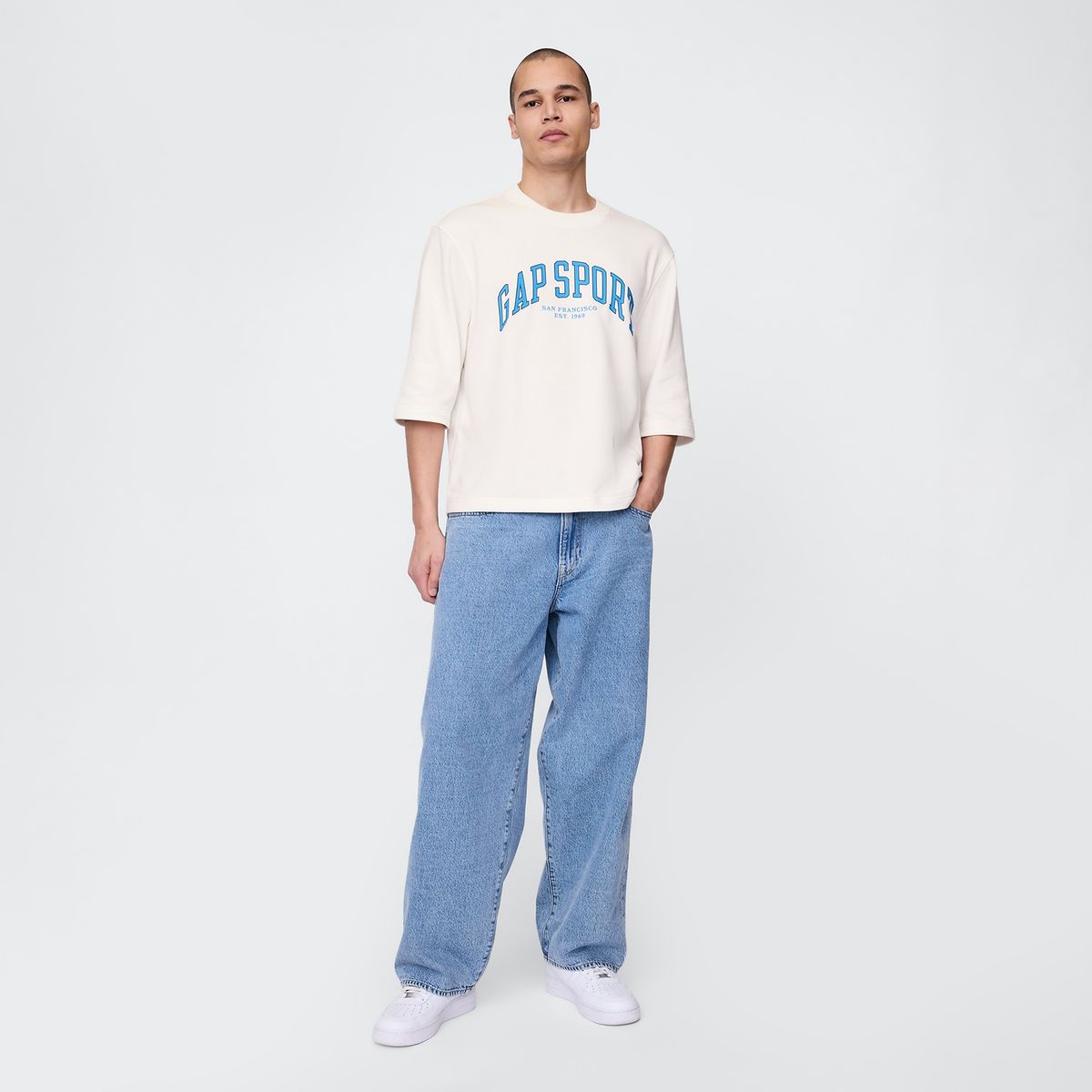 GAP - Camiseta Hombre Manga corta con Logo Oversized fit de Algodón GAP