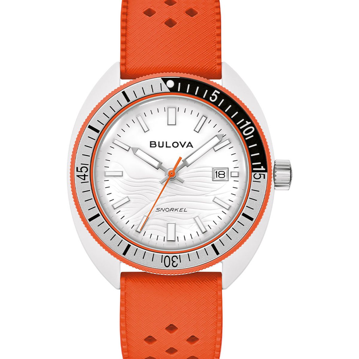 BULOVA - Reloj Bulova Hombre Snorkel. Relojes Silicona Naranja 98B448