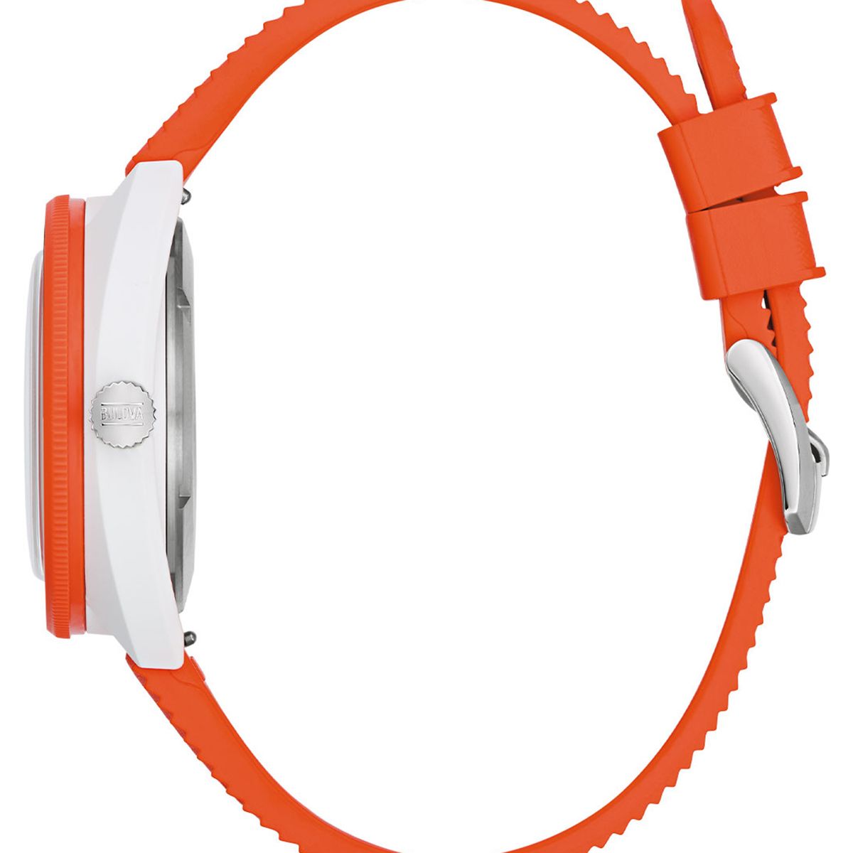 BULOVA - Reloj Bulova Hombre Snorkel. Relojes Silicona Naranja 98B448