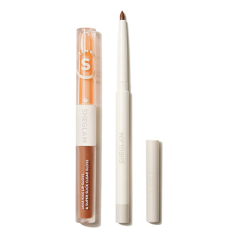 SHEGLAM - Labial Soft 90'S Glam Lip Liner and Lip Duo Set-Haute Cocoa Sheglam JAVA KISS LIP GLOSS: 0.8g PER SLICK CLEAR GLOSS:0.7g SO 90'S LIP LINER: 0.28g 