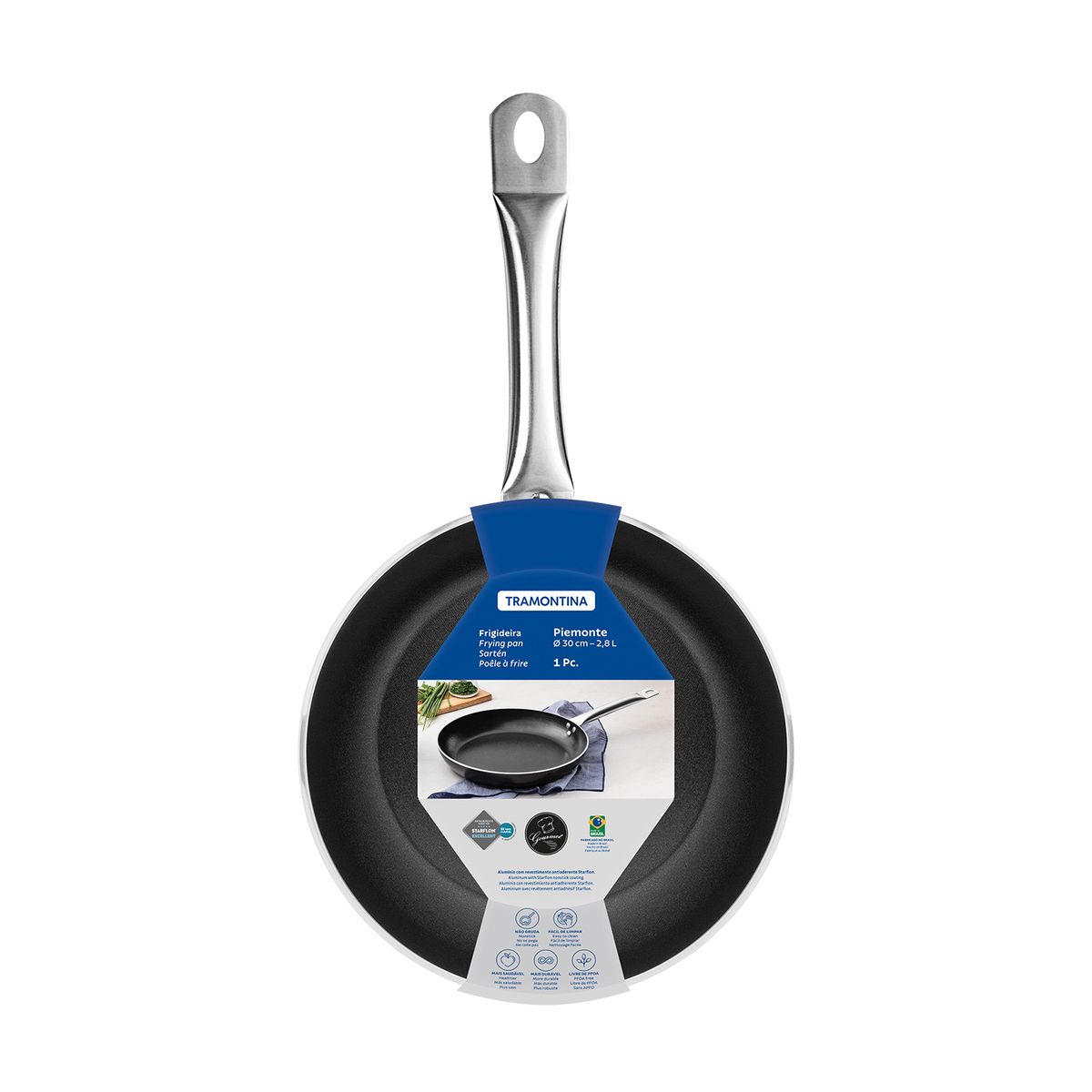 TRAMONTINA - Sartén Tramontina Piemonte de aluminio negro 30 cm y 2,8 L