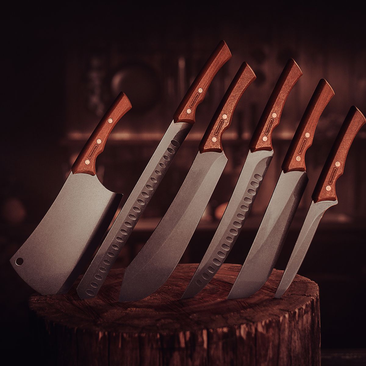 TRAMONTINA - Cuchillo 6" deshuesador Tramontina Churrasco Black de acero inoxidable y mango de madera