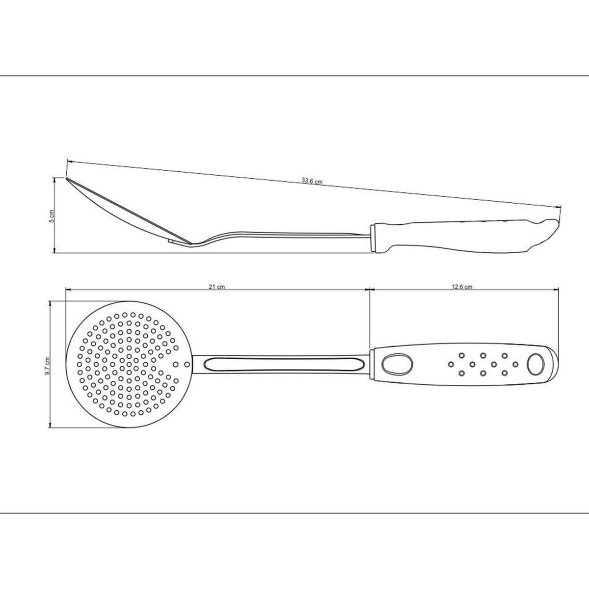 TRAMONTINA - Espumadera Tramontina Utilitá de acero inoxidable con mango de polipropileno blanco