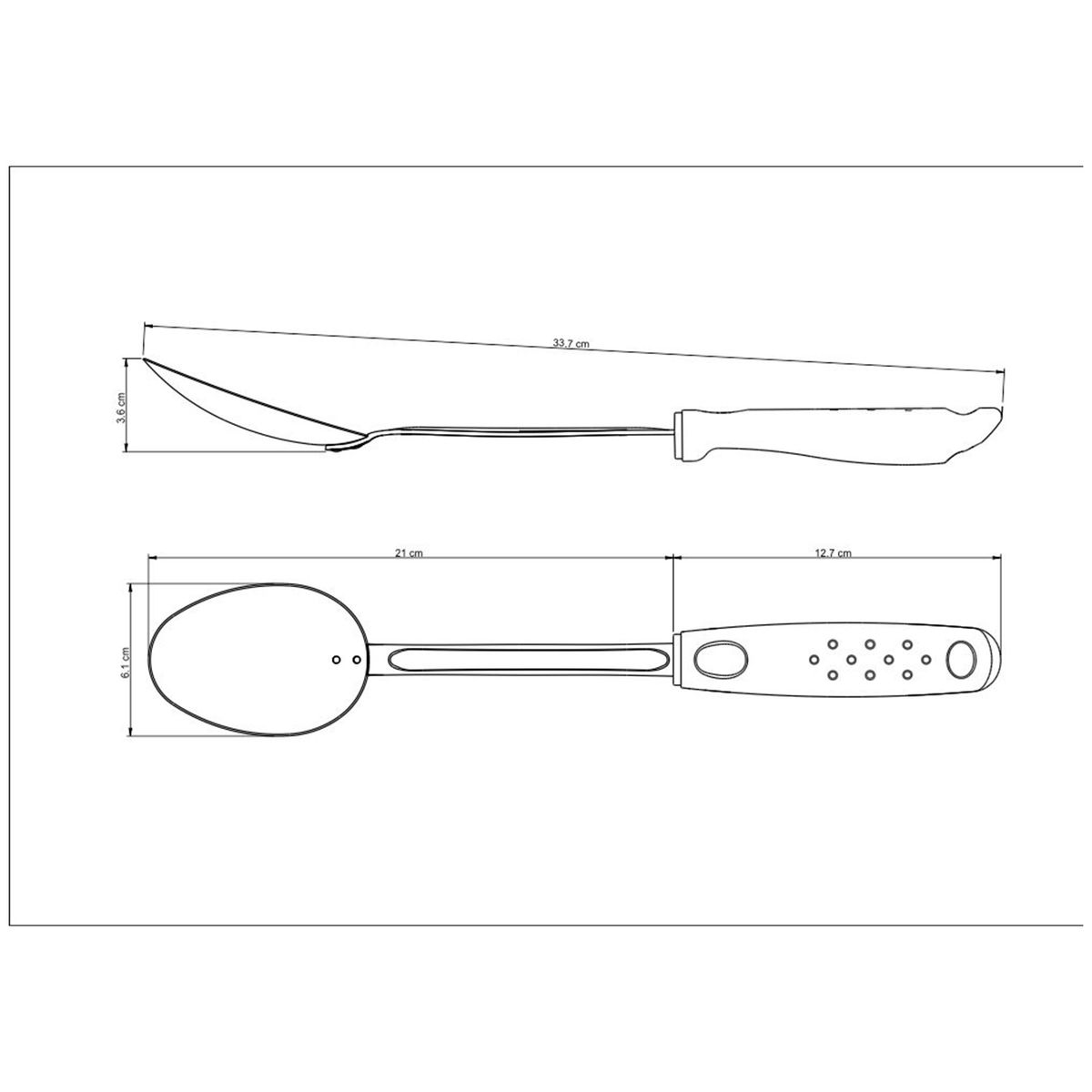 TRAMONTINA - Cuchara para servir Tramontina Utilitá de acero inoxidable con mango de polipropileno blanco