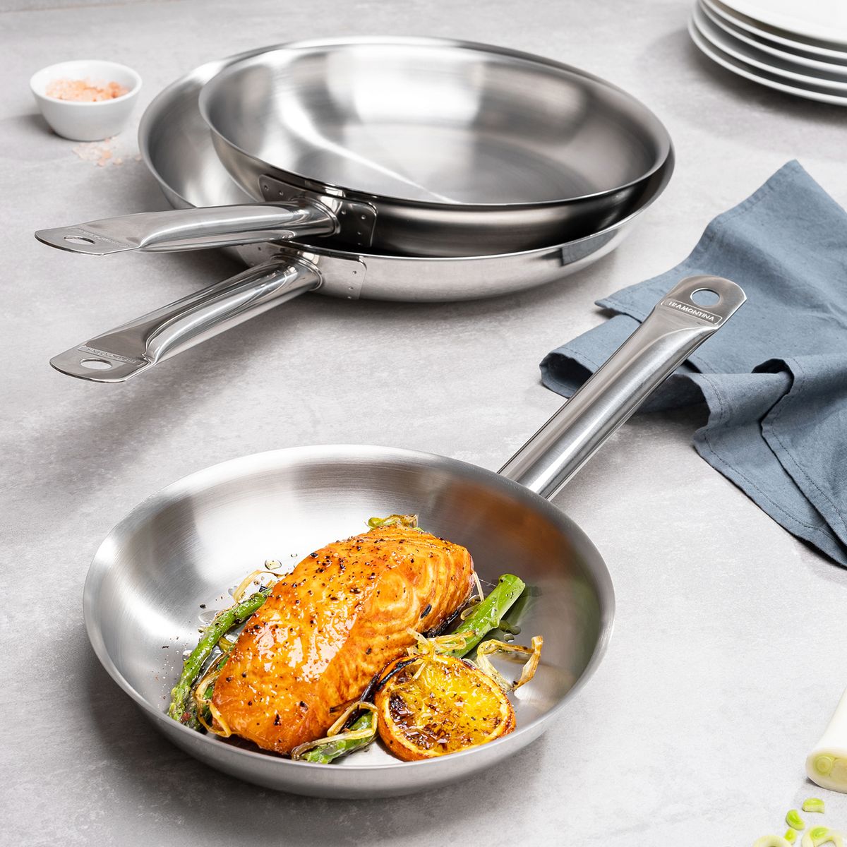 TRAMONTINA - Sartén Tramontina Profesional acero inoxidable y 20 cm y 1,1 L