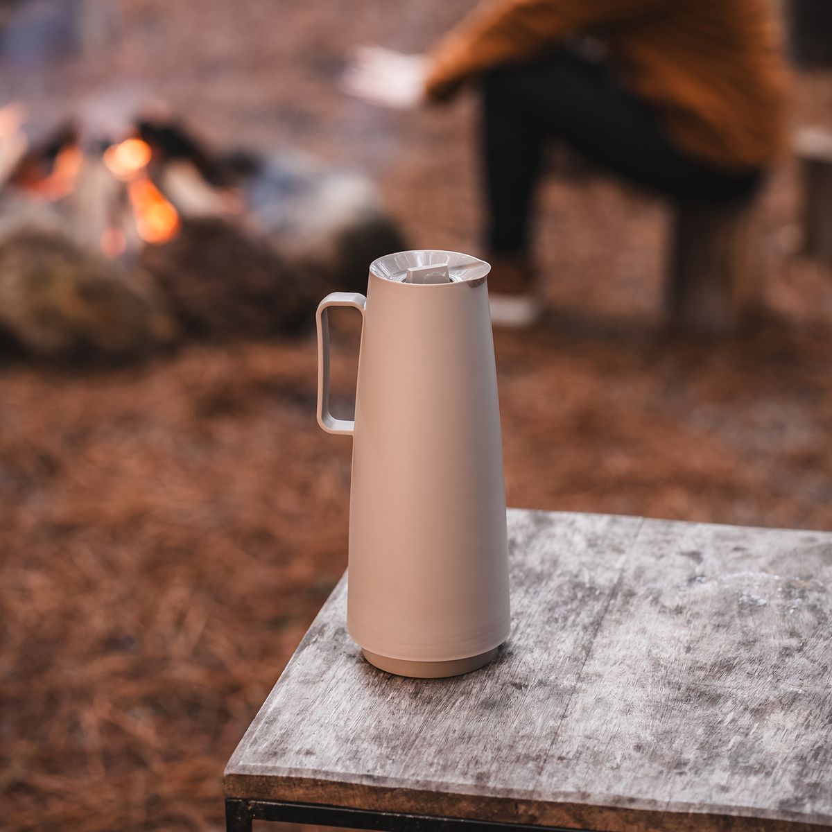 TRAMONTINA - Jarra Térmica Tramontina Exata en Plástico Beige con Ampolla de Vidrio 1 L