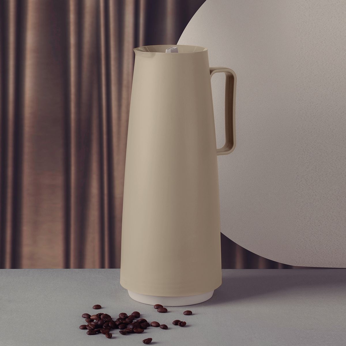 TRAMONTINA - Jarra Térmica Tramontina Exata en Plástico Beige con Ampolla de Vidrio 1 L