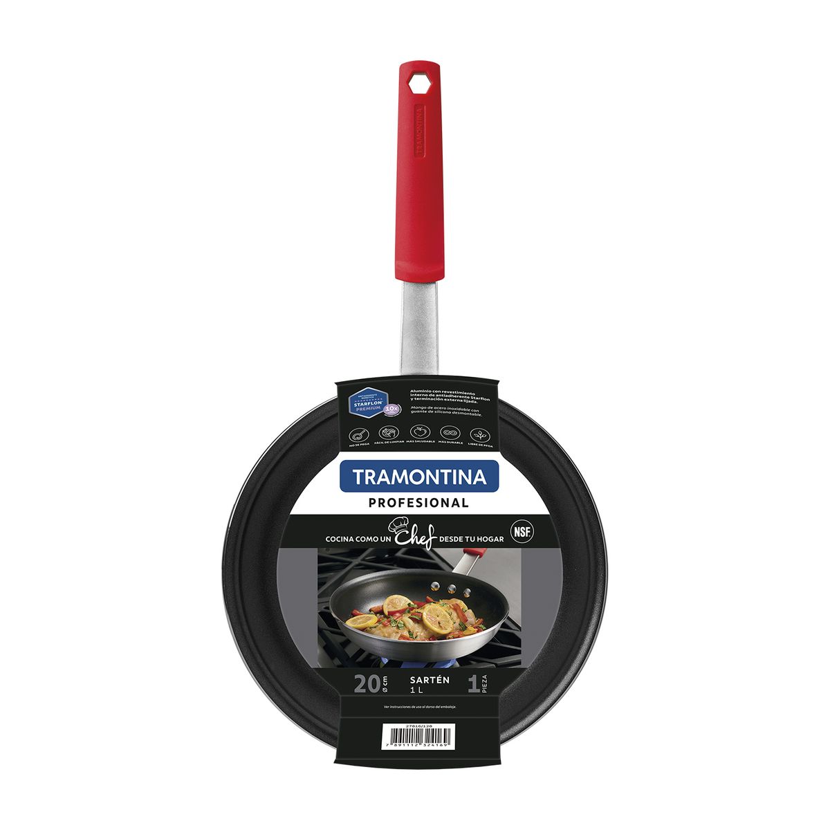 TRAMONTINA - Sartén Tramontina Profesional de aluminio negro de 20 cm y 1 L