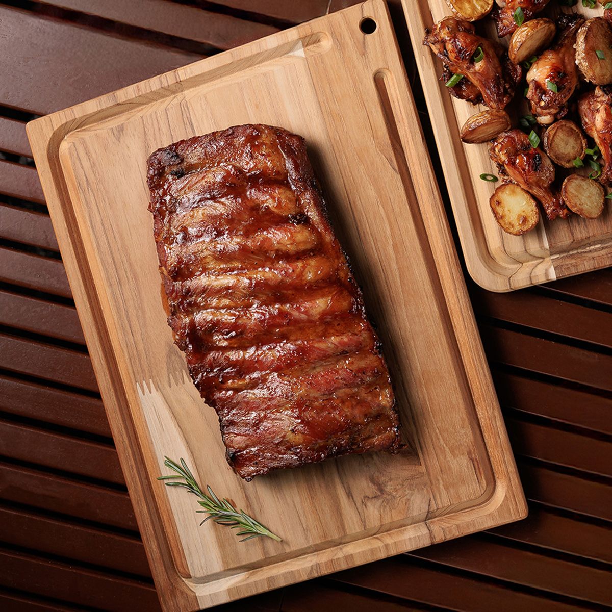 TRAMONTINA - Tabla Tramontina Rectangular en Madera con Acabado Natural